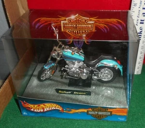 2001  MATTEL  HOT WHEELS  HARLEY DAVIDSON [ SOFTAIL DEUCE ]  MOTOR CYCLES  NIB - Picture 1 of 6
