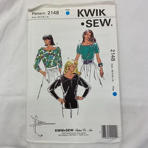 UNUSED 2148 VINTAGE SEWING PATTERN KWIK SEW MISSES TOP WOMENS OPENED - Picture 1 of 1