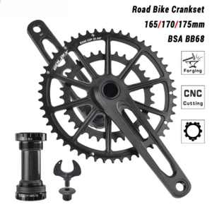165/170/172.5/175mm Road Bike Crankset 50-34/52-36/53-39T Double Chainring Crank - Picture 1 of 29