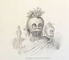 Hawaii US Mask Engraving 1857 Per Rouargue