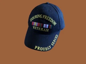 U.S Military Enduring Freedom Veteran Hat Embroidered Baseball Cap - Picture 1 of 6