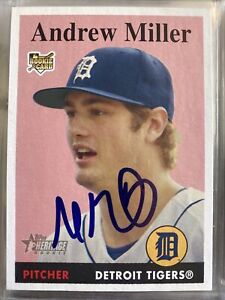 Andrew Miller IP Signed 2007 Topps Heritage #206 RC Tigers Autograph