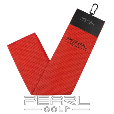 PEARLGOLF WAFFLE TOWEL - HANDTUCH - ROT - 41x66cm (16x26inch) - SCHLÄGERTUCH
