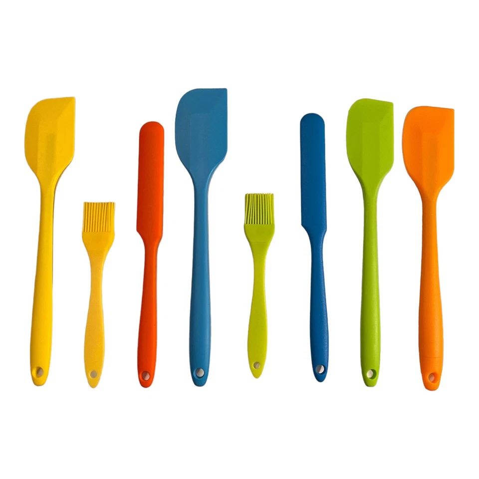 Silicone Cooking Utensil Set of 8 4 Large Spatulas, 2 Spreaders, 2 Basting Brush - Image 1 of 1