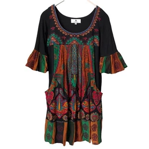 Ritu Kumar Printed Kurti Tunic Dress Size 3 Multicolor Pockets Cotton Blend - Picture 1 of 11