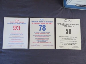 3 Canadian National RR ETT LOT Set all 5/1/88 Atl.- St Law.-G.L Regions - Bild 1 von 2
