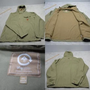 LRG Lifted Research Group Jacket Men 2XL Tan Canvas Lined Hood Snap Zip Workwear - Picture 1 of 16