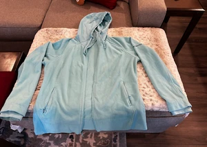 Columbia Light Blue Hooded Omni-Shield Fleece Jacket Women's Size X-Large - Picture 1 of 4