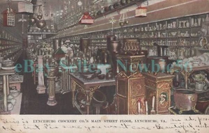 Lynchburg VA - INTERIOR CROCKERY COMPANY PISO PRINCIPAL - Postal - Imagen 1 de 2