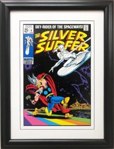 "Póster enmarcado cómic arte de Marvel ""The Silver Surfer"" Vol 1 #4" Thor Loki Stan - Imagen 1 de 3