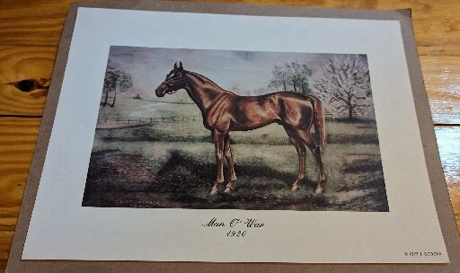 Vintage 1977 Man O War Famous Horse Racing Legend Print, por Goodin - Imagem 1 de 4