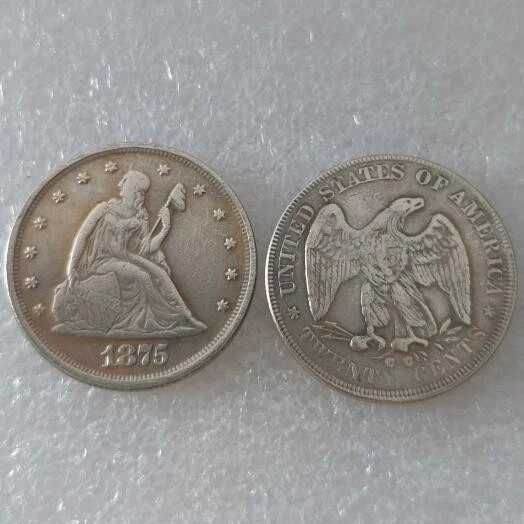 1875 CC Twenty-Cent Piece Silver Coin Very Fine Fine Details - Image 1 of 1