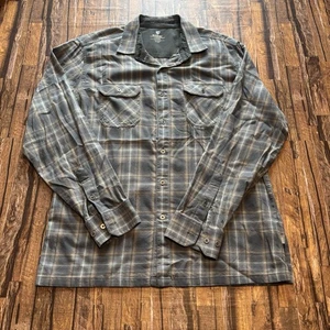 Kuhl Response Shirt Mens Sz L Blue Plaid Long Sleeve Button Outdoor Hiking - Picture 1 of 6