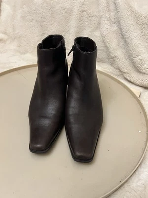 Botines Bandolino Murley Cuero Marrón 6.5 M Cremallera Tacón Bloque Foto 1 de 4