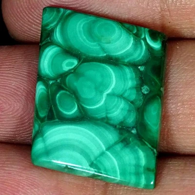31.20Cts AA+ Natural Malachite Fancy Cabochon Gemstone 19X33X4MM - Image 1 of 4