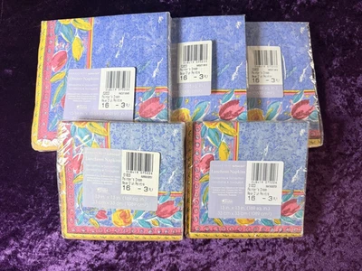 Vtg Paper Napkins EILEEN WEST Floral Tulips Dinner Luncheon Brunch Tea Party - Image 1 of 4