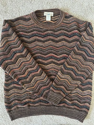 Suéter de Colección Abuelo Para Hombres Grande Marrón Texturizado Mezcla de Lana TravelSmith Años 90 Biggie Foto 1 de 4