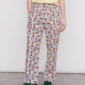 Lazy Oaf Blooming Marvellous Pants Women's Size 12 Retro Floral High Rise Pleat - Picture 1 of 8