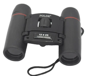 Poldr 12x25 Small Pocket Binoculars Compact Black Genuine OEM For Bird Watching - Picture 1 of 5