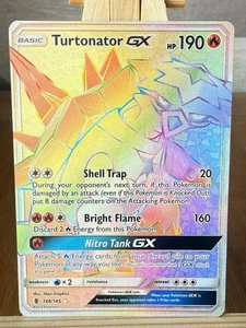 Pokémon TCG Rainbow Holo TURTONATOR GX 148/145 - Picture 1 of 2