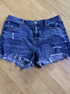 Aerie Women’s Size Medium Distressed Denim Jean Shorts Stretchy - Picture 1 of 5