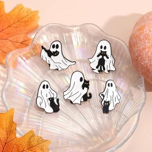 6pcs Halloween Ghost Brooch Pins Cute Ghost Enamel Pin Spooky Ghost Brooches/ - Picture 1 of 19