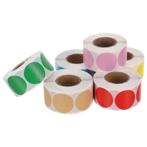 6 rollos de etiquetas adhesivas circulares para tarros de mermelada para pegatinas en blanco para niños pequeños - Imagen 1 de 12
