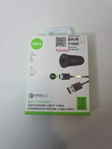 Belkin Fast Charge 18W Car Charger USB-C Cable For Apple iPhone 15 16 & Samsung - Picture 1 of 2
