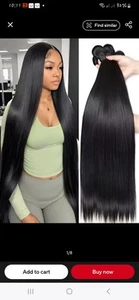 12A Straight Hair Bundle 24 26 & 28 Inch Unprocessed Nstural Virgin Hair Weave - Picture 1 of 7