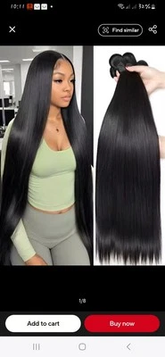 Комплект прямых волос 12 А 24 26 и 28 дюймов необработанное натуральное плетение волос - Изображение 1 из 4