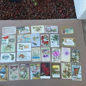 Lote de 58 postales antiguas de Navidad de principios de 1900 muchas publicadas con sello de 1 centavo - Imagen 1 de 19