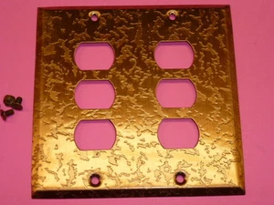 NOS! BELL INTERCHANGE 2-GANG ANTIQUE COPPER FINISH WALL PLATE, 6-HOLE, 19-2-ACOX - Picture 1 of 3
