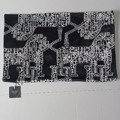 Williams Sonoma Tamar Velvet Jacquard Pillow Cover 14x22" Black Silver NWT - Image 1 of 4