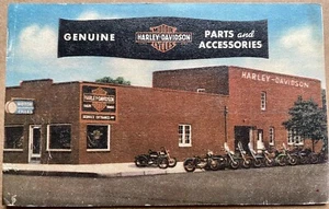 1940s 1950s HARLEY-DAVIDSON MOTORCYCLE DEALERSHIP POSTCARD, WICHITA, KS - Picture 1 of 5