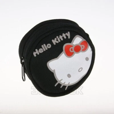 Hello Kitty astuccio porta monete con zip Face Ribbon BL KT case coin purse with - Imagen 1 de 4