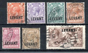 British Levant 1921 GB opt set to 2s 6d SG L18-L24 FU CDS/fu - Bild 1 von 1