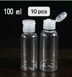 10Pcs Portable 100ml Travel Empty Bottles With Dispensing Caps - Picture 1 of 2