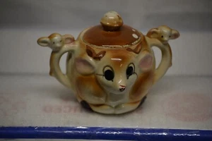 VINTAGE RUDOLF THE RED NOSE REINDEER CERAMIC SUGAR BOWL WITH LID NO CHIPS - Picture 1 of 2