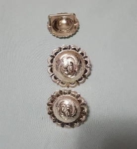 1-1/2" Pico Edge Sterling Overlay Concho w/ Bridle Loop for 1" Strap - Picture 1 of 1