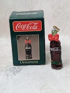 1989 COCA COLA ROTE SCHLEIFEFLASCHE WEIHNACHTSORNAMENT - Bild 1 von 6