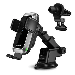 Qi Car Wireless Fast Charger Phone Holder Windshield Air Vent Mount Stand 3 In 1 - Picture 1 of 12