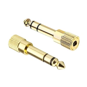 Audio Jack Adaptor 3.5mm Stereo TRS Female to 6.35 Stereo TRS Male for AUX Conv - Picture 1 of 8
