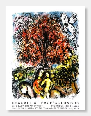 MARC CHAGALL - Galerie Pace/Columbus 1976 - Original Ausstellungsplakat - Bild 1 von 4