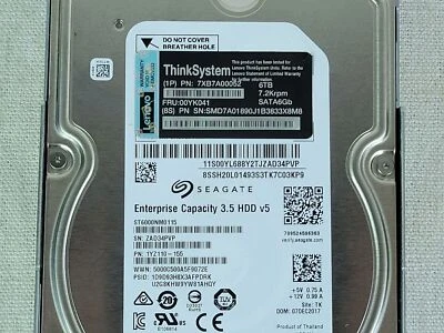 1Pcs New Lenovo 7XB7A00052 00YK041 6TB 7.2k 6Gb/s 3.5” 512e SATA Hard Drive - Image 1 of 4