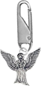 C17 Flying Angel charm on a SILVER SNAP Detachable Zipper Pulls for Bags Coats - Picture 1 of 4