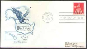 US. C73. 10c. Fifty-Star Runway Coil Stamp. Artmaster FDC. 1968 - Picture 1 of 1