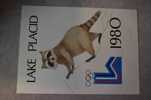 VINTAGE LIMITED EDITION 1980 RONI RACCOON POSTER  - 1980 WINTER OLYMPICS