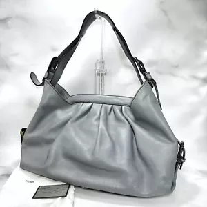 FENDI Doctor Bag Gray Leather Hobo Borsa Authentic - Picture 1 of 24