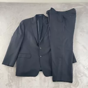 Polo Ralph Lauren Suit Men 46R Black Pinstripe Wool Pants 38x28 Straight Leg - Picture 1 of 17