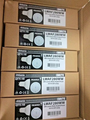 PACK OF 50 GU10 4w LED Bulbs SpotLight Lamps Warm White Down Light Energy Saving - Image 1 of 4